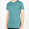 Tricou maneca scurta barbati din lana merino albastru