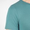 Detaliu tricou maneca scurta barbati din lana merino albastru