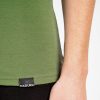 Detaliu tricou maneca scurta merino verde