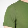 Detaliu tricou maneca scurta merino verde