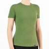 Tricou maneca scurta dama din lana merino verde