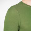 Detaliu bluza tricou maneca lunga merino verde