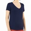 Tricou bleumarin dama din fibre naturale de bambus