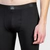 Detaliu pantaloni colanti 3/4 barbati din lana pura merino negru