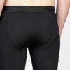 Detaliu pantaloni colanti 3/4 barbati din lana pura merino negru
