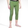 Pantaloni colanti 3/4 barbati din lana pura merino verde