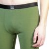 Detaliu pantaloni colanti 3/4 barbati din lana pura merino verde