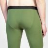 Detaliu pantaloni colanti 3/4 barbati din lana pura merino verde