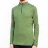 Bluza tehnică din lână merinos pentru bărbați, verde, perfectă pentru confort termic la munte în sezonul rece.