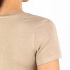 Tricou Nadura pentru femei, bej, stil crew din bambus, 240g/mp, regular fit, fabricat în România