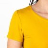 Detaliu tricou Premium femei din bambus, culoare ocru, crew, fabricat în România
