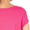 Detaliu umar tricou Fucsia, marca Nadura pentru femei fabricat din bambus, regular fit, 210g/mp, produs în România