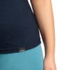 Detaliu tricou merino femei, bleumarin, confortabil