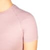 Detaliu tricou tehnic din fibra de bambus, culoarea roz pentru femei