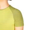 Tricou tehnic din fibra de modal pentru femei, 2 culori lime, detaliu umeri