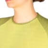 Tricou tehnic din fibra de modal pentru femei, 2 culori lime, detaliu gat