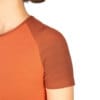 Tricou tehnic din fibra de modal pentru femei, 2 culori orange caramiziu, detaliu umar