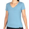 Tricou damă din bambus, marca Nadura, croiala v-neck, culoare albastru-denim, moale și respirabil, ideal pentru orice activitate