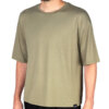 Tricou respirabil și lejer, pentru barbati, larg tip oversize, masliniu, din fibra naturala de bambus