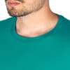 Detaliu tricou oversize bărbați bambus turcoaz