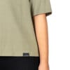 Detaliu tricou verde kaki oversized dama