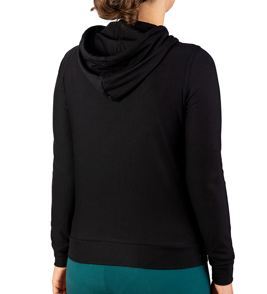 Hanorac sustenabil din fibre naturale negru din modal pentru femei