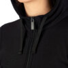 Hanorac sport pentru femei, negru, cu gluga si fermoar negru